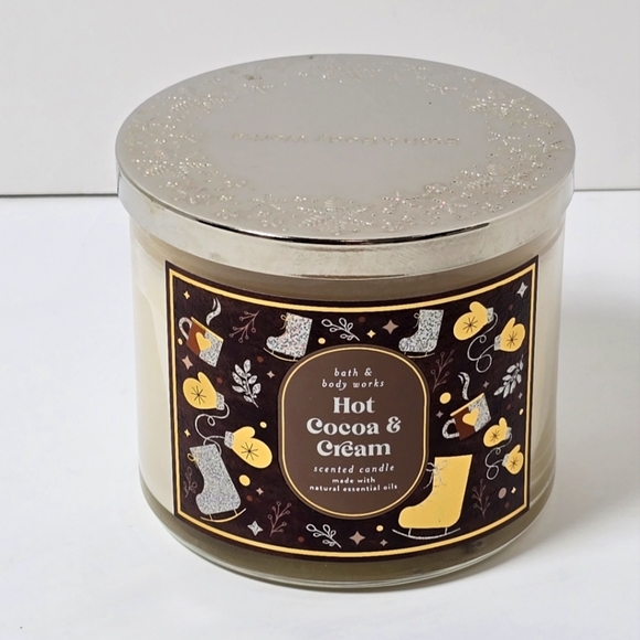 Bath & body works hot cocoa & cream 3 wick candle new - Picture 2 of 3
